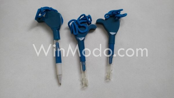 thumb up lanyard pen with whistle